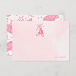 Ballerina Calçados Pontas Tutu Cartão de Nota Pers