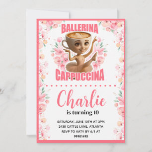 Ballerina Cappuccina Convite de Aniversário
