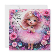 BALLERINA Cartão de Aniversário ~ Criança jovem ~ 