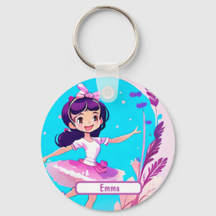 Ballerina Cute Com Chaveiro De Nametag Personalizá