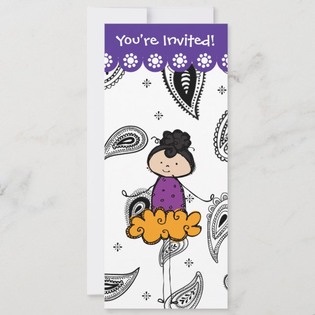 Ballerina Dança Considerando Convites (Frente)