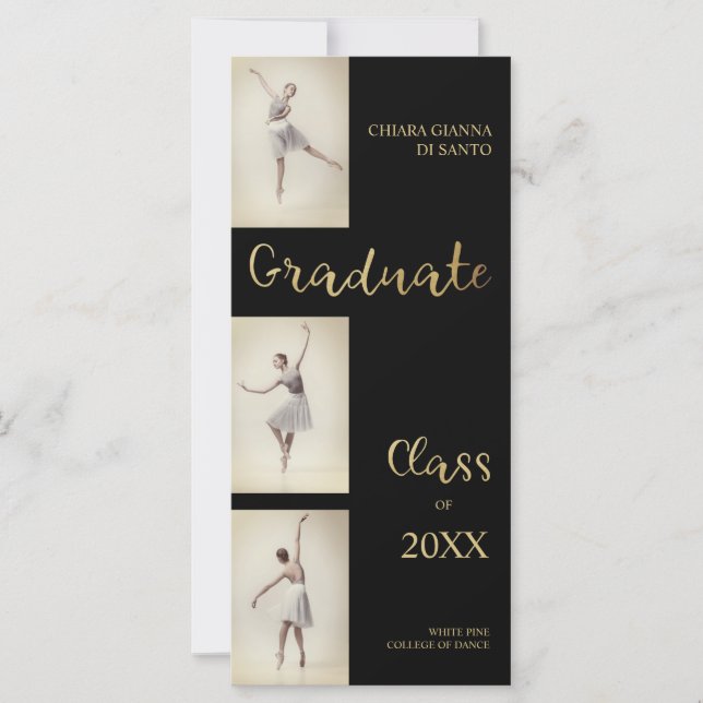 Ballerina Dancer Três Graduação De Dança Fotográfi (Frente)
