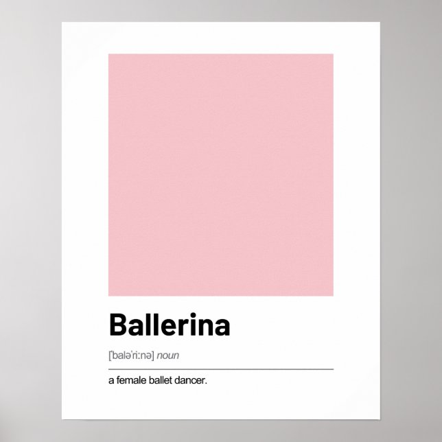 Ballerina Definition Poster - Impressão de Arte Mo (Frente)