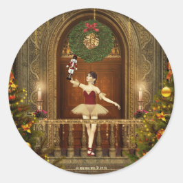 Ballerina e os adesivos redondos de férias de Nutc