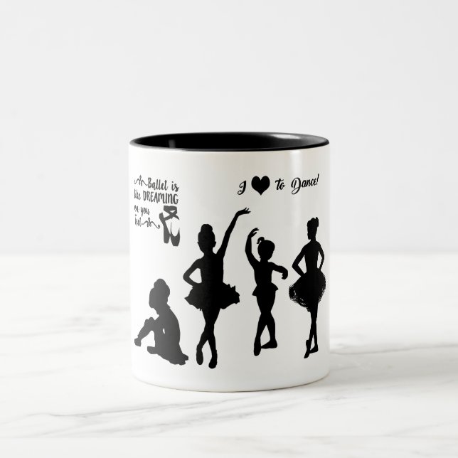Ballerina é uma caneca de café tonta. (Centro)