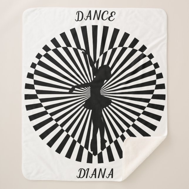 Ballerina em um cobertor abstrato preto e branco. (Frente)