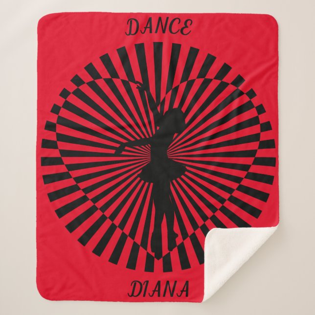 Ballerina em um cobertor abstrato preto e branco. (Frente)