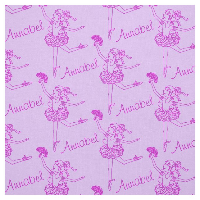 Ballerina line art chamado tecido roxo (Modelo)