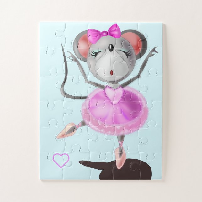 Ballerina Mouse Engraçado Quebra-cabeça Feliz Danç (Vertical)