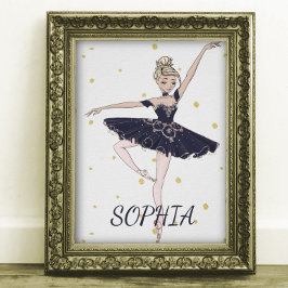Ballerina Personal Dourado Spots Poster