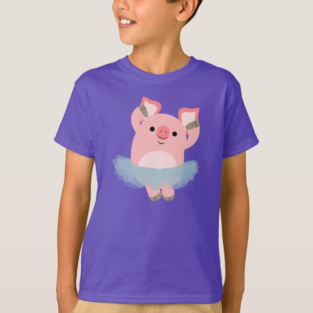 Ballerina Pig Crianças Camiseta (Frente)