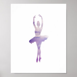 Ballerina Purple Painting Poster