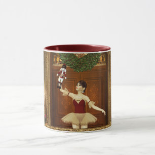 Ballerina segurando uma caneca de Natal