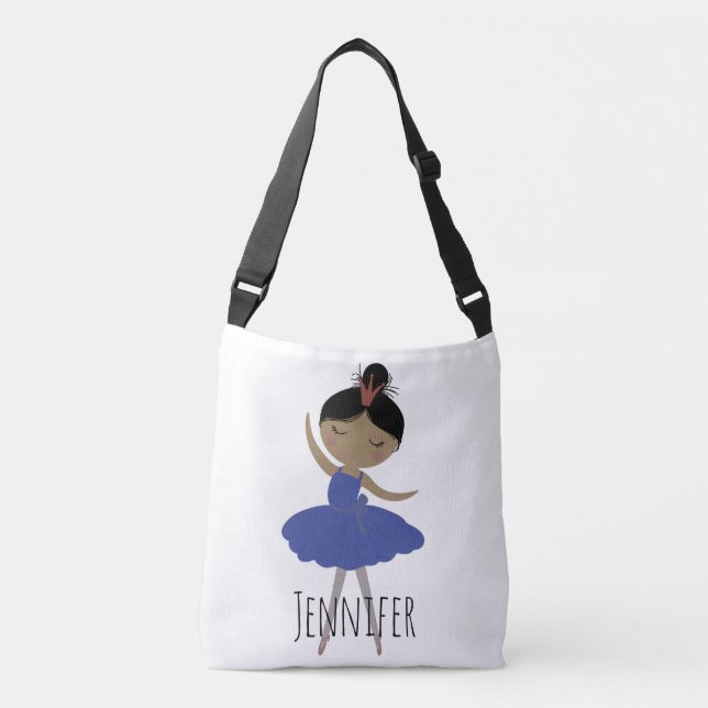 Ballerina Tote Bag, Garota de Pele Castanha Doce (Frente)