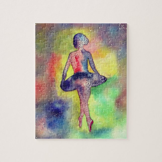 Ballerina Watercolor Art Quebra-cabeça (Vertical)
