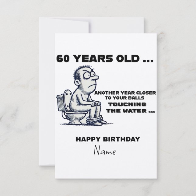  Balls in the Water, Funny 60th Birthday Card for  (Frente)