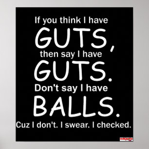 Balls Not Balls Black Poster