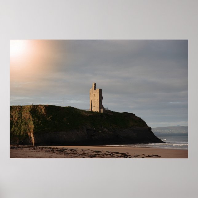 ballybunion beach castle and cliffs poster (Frente)