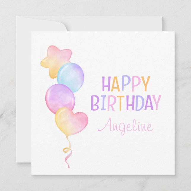 Baloão Colorido Fofo Aniversário Feliz Crianças (Frente)