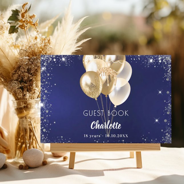 Balões azuis de marinho de aniversário do livro co (Criador carregado)