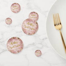 Balões cor-de-rosa e dourados para festa sweet 16