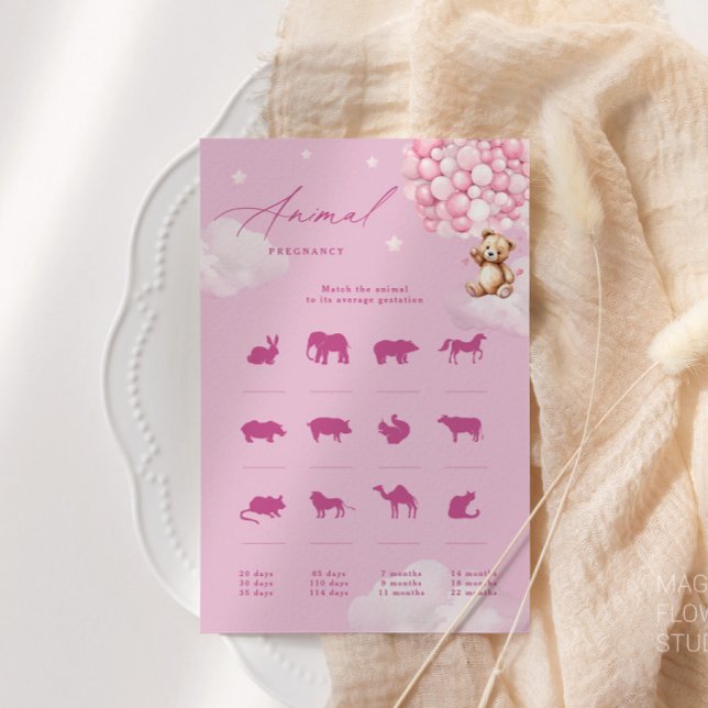 Balões cor-de-rosa Jogo de Gravidez Animal Urso de (Criador carregado)