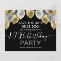 Balões da Glitter 100º Aniversário Salvar a Data