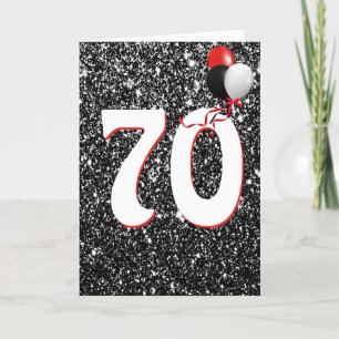 Balões de 70 de Aniversário no Cartão Brilhante
