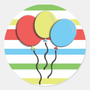 Balões de Aniversário - Adesivos Listrados Colorid