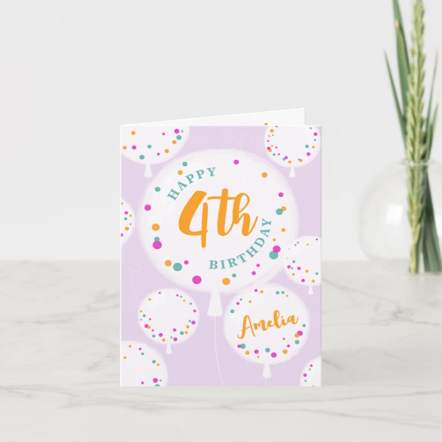 Balões de aniversário com cartão de aniversário pe (Frente)