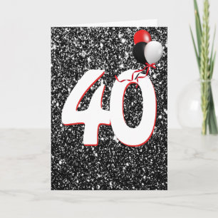 Balões de Aniversário de 40 anos em Cartão de Bril
