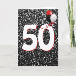 Balões de Aniversário de 50 anos em Cartão de Bril