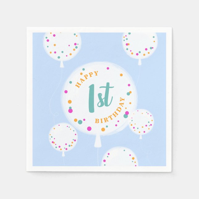 Balões de aniversário guardanapo personalizável az (Frente)