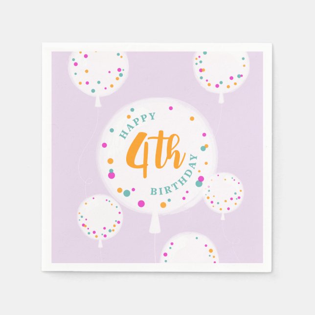 Balões de aniversário que podem ser guardanapos li (Frente)