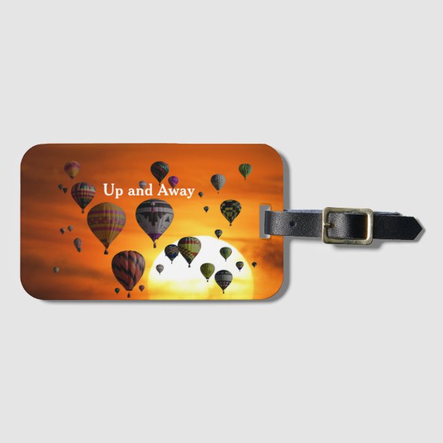 Balões de ar quente com etiqueta de bagagem de voo (Frente Horizontal)