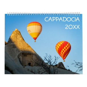 Balões de ar quente no calendário da Cappadocia