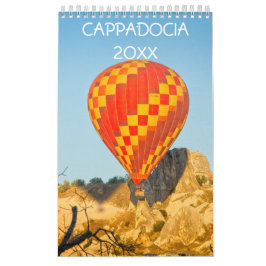 Balões de ar quente no calendário da Cappadocia