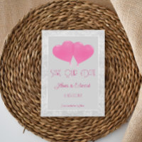 Balões de Coração Rosa Salvem O Anúncio De Data