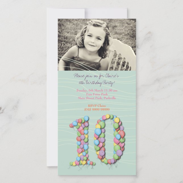 Balões de Festa de aniversário 10 (Frente)