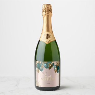 Balões de Glitter Dourado Rose Gold Sweet 16