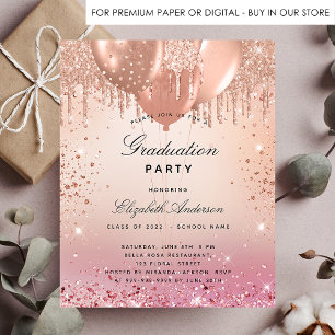 Balões de ouro rosa-festa de formatura-do-orçament