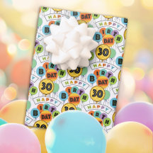 Balões de Tipografia de Aniversário Feliz 30