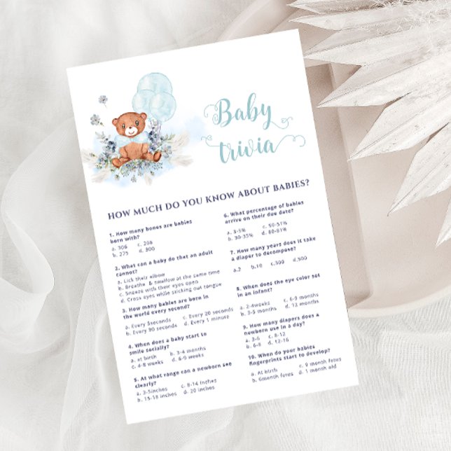 Balões de Urso Azul Andam Esperando Trivia Jogo (Criador carregado)