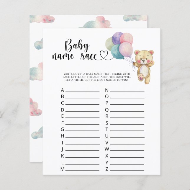 Balões de ursos de pelúcia - Jogo de corrida de no (Frente/Verso)