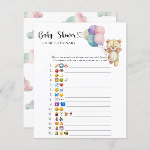 Balões de ursos de pelúcia - jogo de picário emoji
