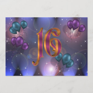 Balões do Convite de aniversário 16