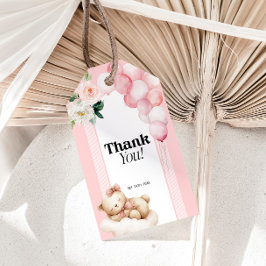 Balões do Urso Rosa do Chá de fraldas da Etiqueta 