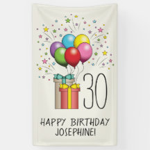 Balões e Presentes de Aniversário Com Idade e Text