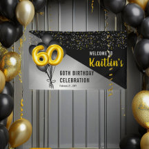 Balões Negros Elegantes | Dourada 60.a Festa de an