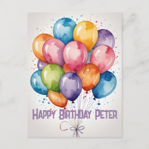 Balões personalizados de Feliz Aniversário convite